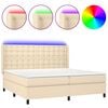 vidaXL kr&eacute;msz&iacute;nű sz&ouml;vet rug&oacute;s &eacute;s LED-es &aacute;gy matraccal 200 x 200 cm