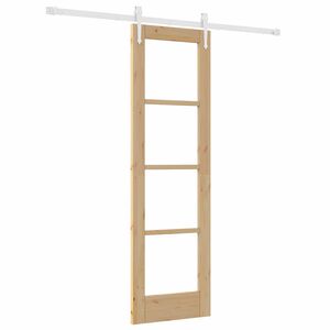 vidaXL Cs&uacute;sz&oacute; ajt&oacute; 61 x 198,5 cm T&ouml;m&ouml;r fenyőfa &eacute;s &uuml;veg Term&eacute;szetes