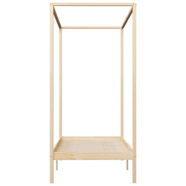 vidaXL tömör fenyőfa baldachinos ágykeret 100 x 200 cm