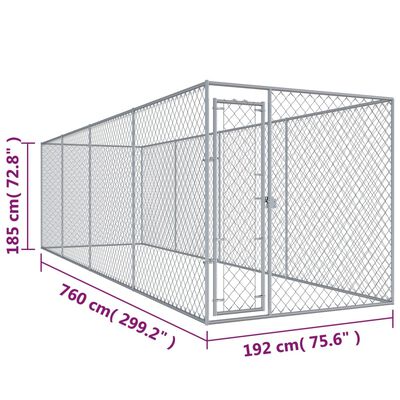 vidaXL kültéri kutyakennel 760 x 192 x 185 cm