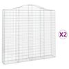 vidaXL 2 db &iacute;ves horganyzott vas gabion kos&aacute;r 200x30x180/200 cm