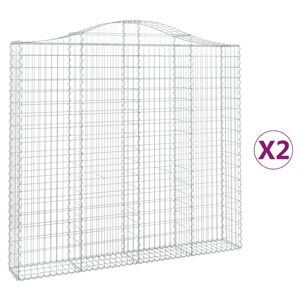 vidaXL 2 db &iacute;ves horganyzott vas gabion kos&aacute;r 200x30x180/200 cm