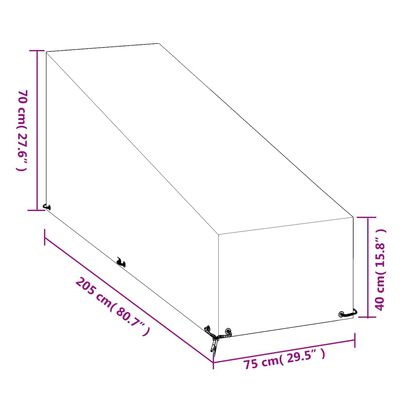 vidaXL 2 db polietilén napozóágy huzat 12 fűzőlyukkal 205x75x40/70 cm