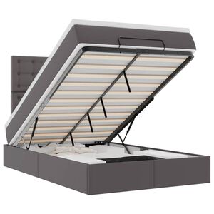 vidaXL Ottom&aacute;n &aacute;gykeret matraccal Sz&uuml;rke 120x200cm műbőrrel