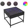 vidaXL fekete v&eacute;gtelen hat&aacute;s&uacute; LED-es doh&aacute;nyz&oacute;asztal 50 x 50 x 41 cm