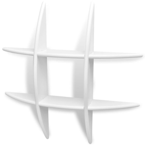 Fehér MDF lebegő fali könyvpolc/DVD tároló