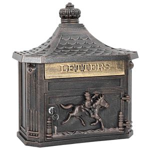 vidaXL Fali Postafi&oacute;k ajt&oacute;val Bronz 40,5 x 16 x 45 cm &Ouml;nt&ouml;tt alum&iacute;nium