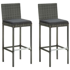 vidaXL 2 db sz&uuml;rke polyrattan kerti b&aacute;rsz&eacute;k p&aacute;rn&aacute;val