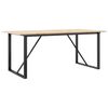 vidaXL t&ouml;m&ouml;r fenyőfa &eacute;s ac&eacute;l &eacute;tkezőasztal O-v&aacute;zzal 180x90x75 cm