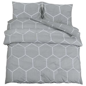 vidaXL sz&uuml;rke &eacute;s feh&eacute;r pamut paplanhuzat-szett 260 x 220 cm