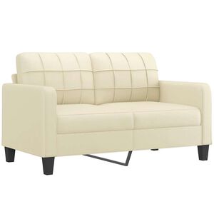 vidaXL 2 szem&eacute;lyes kr&eacute;msz&iacute;nű műbőr kanap&eacute; 140 cm