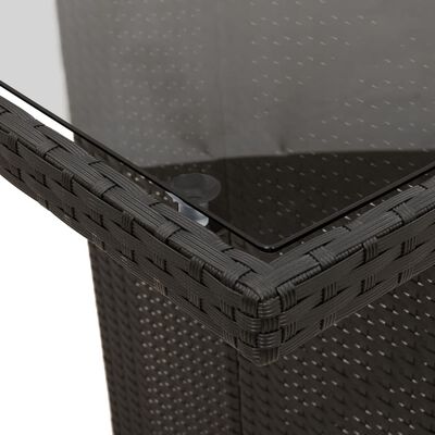 vidaXL fekete polyrattan üveglapos kerti asztal 190x80x74 cm