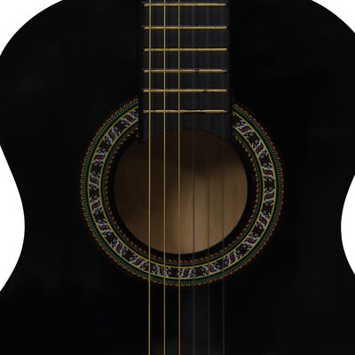 vidaXL fekete klasszikus gitár kezdőknek és gyerekeknek 1/2 34"