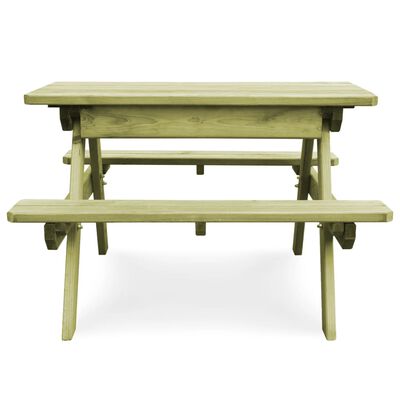 vidaXL impregnált fenyőfa piknik asztal padokkal 90 x 90 x 58 cm