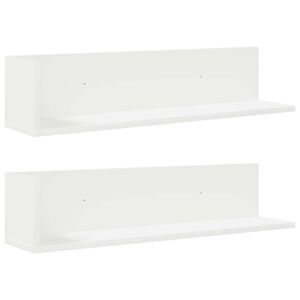 vidaXL 2 db feh&eacute;r szerelt fa fali polc 75 x 16,5 x 16,5 cm