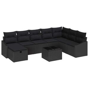 vidaXL Kanap&eacute; Szett p&aacute;rn&aacute;val 8 pcs polirattan