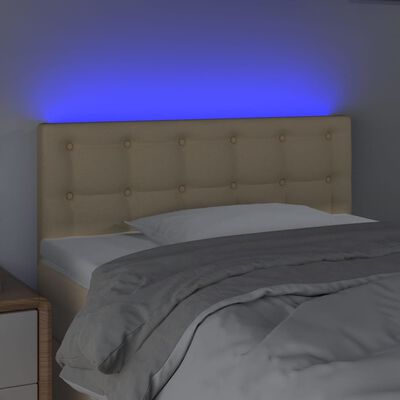vidaXL krémszínű szövet LED-es fejtámla 90x5x78/88 cm