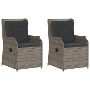 vidaXL 2 db sz&uuml;rke polyrattan d&ouml;nthető kerti sz&eacute;k p&aacute;rn&aacute;kkal