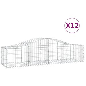 vidaXL 12 db &iacute;ves horganyzott vas gabion kos&aacute;r 200x50x40/60 cm
