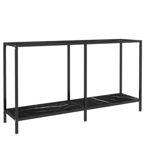 vidaXL fekete edzett &uuml;veg t&aacute;lal&oacute;asztal 140 x 35 x 75,5 cm