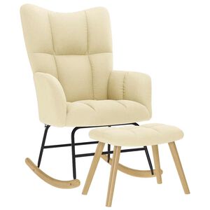 vidaXL kr&eacute;msz&iacute;nű sz&ouml;vet hintasz&eacute;k l&aacute;btart&oacute;val