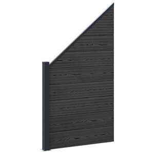 vidaXL Ker&iacute;t&eacute;s K&eacute;szlet 95 x 180 cm WPC &eacute;s Alum&iacute;nium Fekete