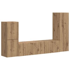vidaXL TV szekr&eacute;ny garnit&uacute;ra 4 pcs Artisan t&ouml;lgy Faanyag