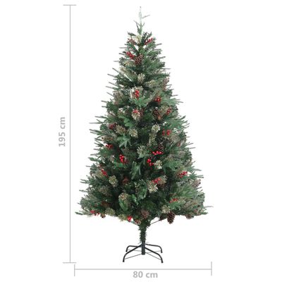 vidaXL zöld karácsonyfa fenyőtobozokkal 195 cm