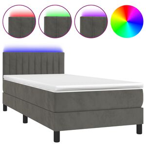 vidaXL s&ouml;t&eacute;tsz&uuml;rke b&aacute;rsony rug&oacute;s &eacute;s LED-es &aacute;gy matraccal 80 x 200 cm