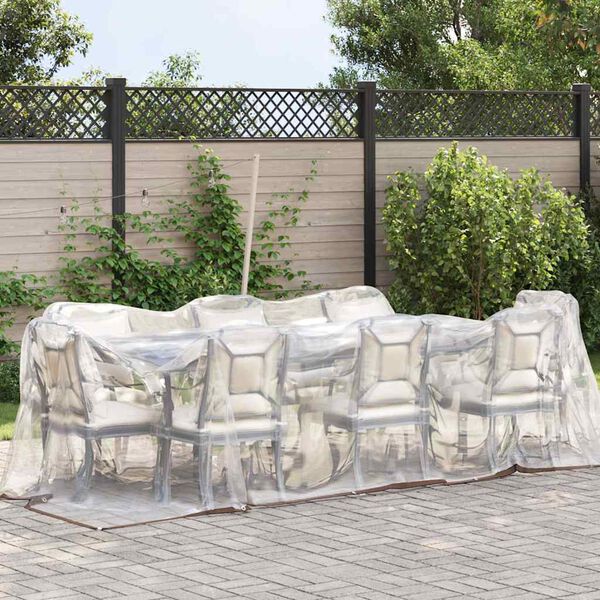 vidaXL átlátszó ponyva lyukasztóval 2x8 m polietilén