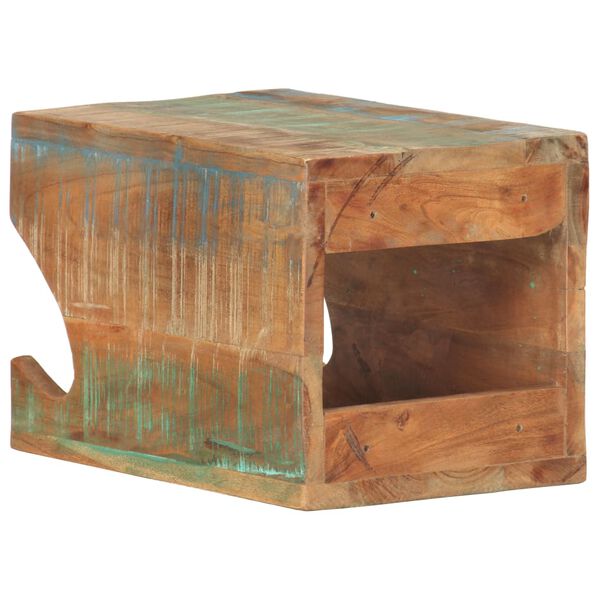 vidaXL falra szerelhető újrahasznosított fa kerékpártartó 35x25x25 cm