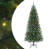 vidaXL Mű kar&aacute;csonyfa 300 LED-del &aacute;llv&aacute;nnyal Z&ouml;ld 210 cm PE &eacute;s PVC