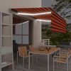 vidaXL narancss&aacute;rga-barna kih&uacute;zhat&oacute; LED-es napellenző redőnnyel 4,5x3m