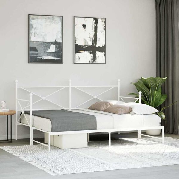 vidaXL Daybed with Trundle without Mattress White 80x200 cm ac&eacute;l