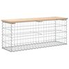 vidaXL t&ouml;m&ouml;r fenyőfa gabion kerti pad 103x31,5x42 cm