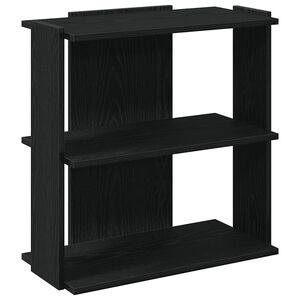 vidaXL 3 szintes fekete szerelt fa k&ouml;nyvespolc 60x30x60 cm