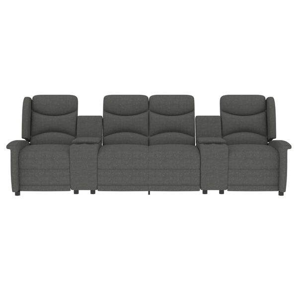 vidaXL 4 személyes világosszürke masszázsfotel pohártartóval