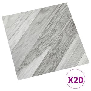 vidaXL 20 db szürke csíkos öntapadó PVC padlólap 1,86 m²