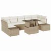 vidaXL Kanap&eacute; Szett 8 db Beige &eacute;s kr&eacute;m polirattan