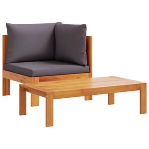 vidaXL 2 r&eacute;szes t&ouml;m&ouml;r ak&aacute;cfa kerti kanap&eacute;garnit&uacute;ra p&aacute;rn&aacute;kkal