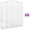vidaXL 8 db &iacute;ves horganyzott vas gabion kos&aacute;r 200x50x220/240 cm