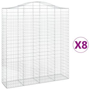 vidaXL 8 db &iacute;ves horganyzott vas gabion kos&aacute;r 200x50x220/240 cm