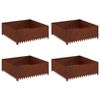 vidaXL Fűszeg&eacute;lyez&eacute;s 4 pcs 100 x 100 x 35 cm Ac&eacute;l Rozsd&aacute;s
