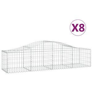 vidaXL 8 db &iacute;ves horganyzott vas gabion kos&aacute;r 200x50x40/60 cm