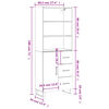 vidaXL betonszürke szerelt fa magasszekrény 69,5 x 34 x 180 cm