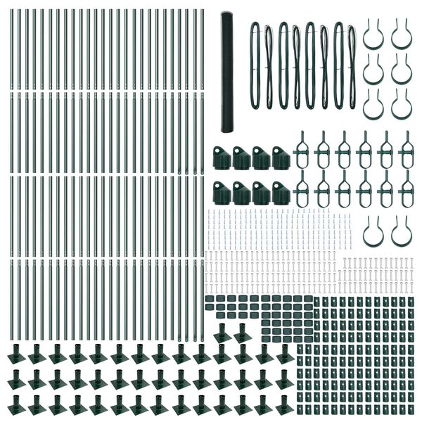 vidaXL Ker&iacute;t&eacute;soszlop Z&ouml;ld 100 x 1,6 m (25 mm h&aacute;l&oacute;) Ac&eacute;l &eacute;s PVC