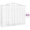 vidaXL 12 db &iacute;ves horganyzott vas gabion kos&aacute;r 200x50x160/180 cm