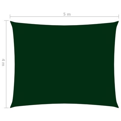 vidaXL sötétzöld téglalap alakú oxford-szövet napvitorla 4 x 5 m