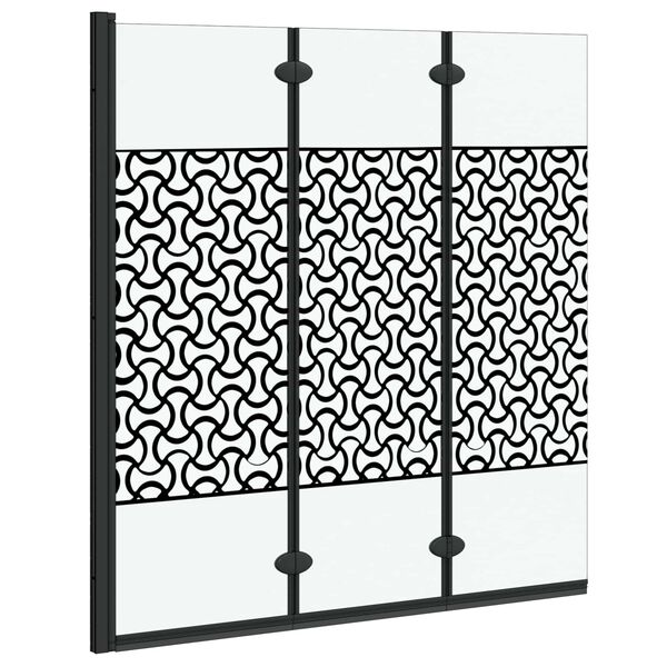 Zuhanybe&eacute;p&iacute;t&eacute;s Fekete &eacute;s &Aacute;tl&aacute;tsz&oacute; 130 x 130 cm edzett &uuml;veg