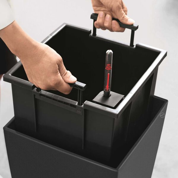 LECHUZA Cubico 40 ALL-IN-ONE antracit színű virágtartó